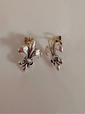 Mignon Faget Sterling Silver Fleur-de-Lis Earrings - Classic Women's Jewelry